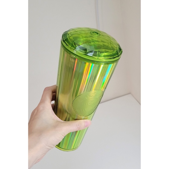 Starbucks 2023 Lime Yellow Green Kaleidoscope Iridescent Holo 24 oz Venti Cup - Picture 2 of 4